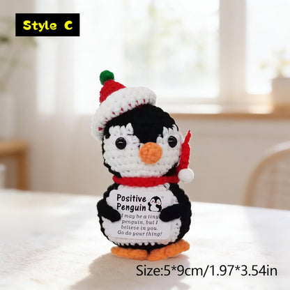 Positive Affirmation Crochet Penguin | Hand-Knit Stuffed Animal | Funny Love Gift for Sister Brother Mom Dad Wife Husband Best Friend